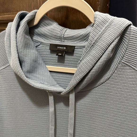 Vince Men’s Sky Blue Hoodie - Waffle Knit Hoodie Medium Light Blue NWT New Tags - Picture 5 of 5